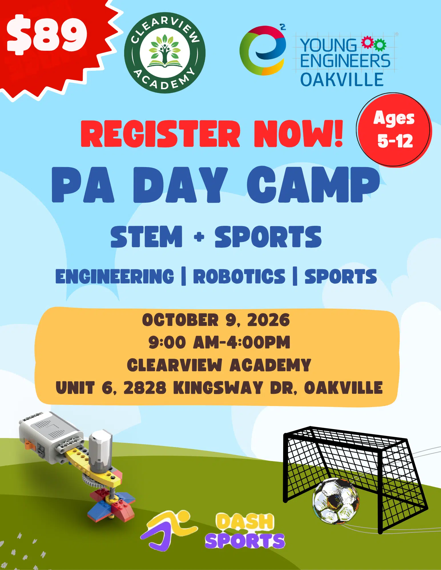 STEM+Sports Fusion PA Day Camp, Clearview Academy | October 9, 2026